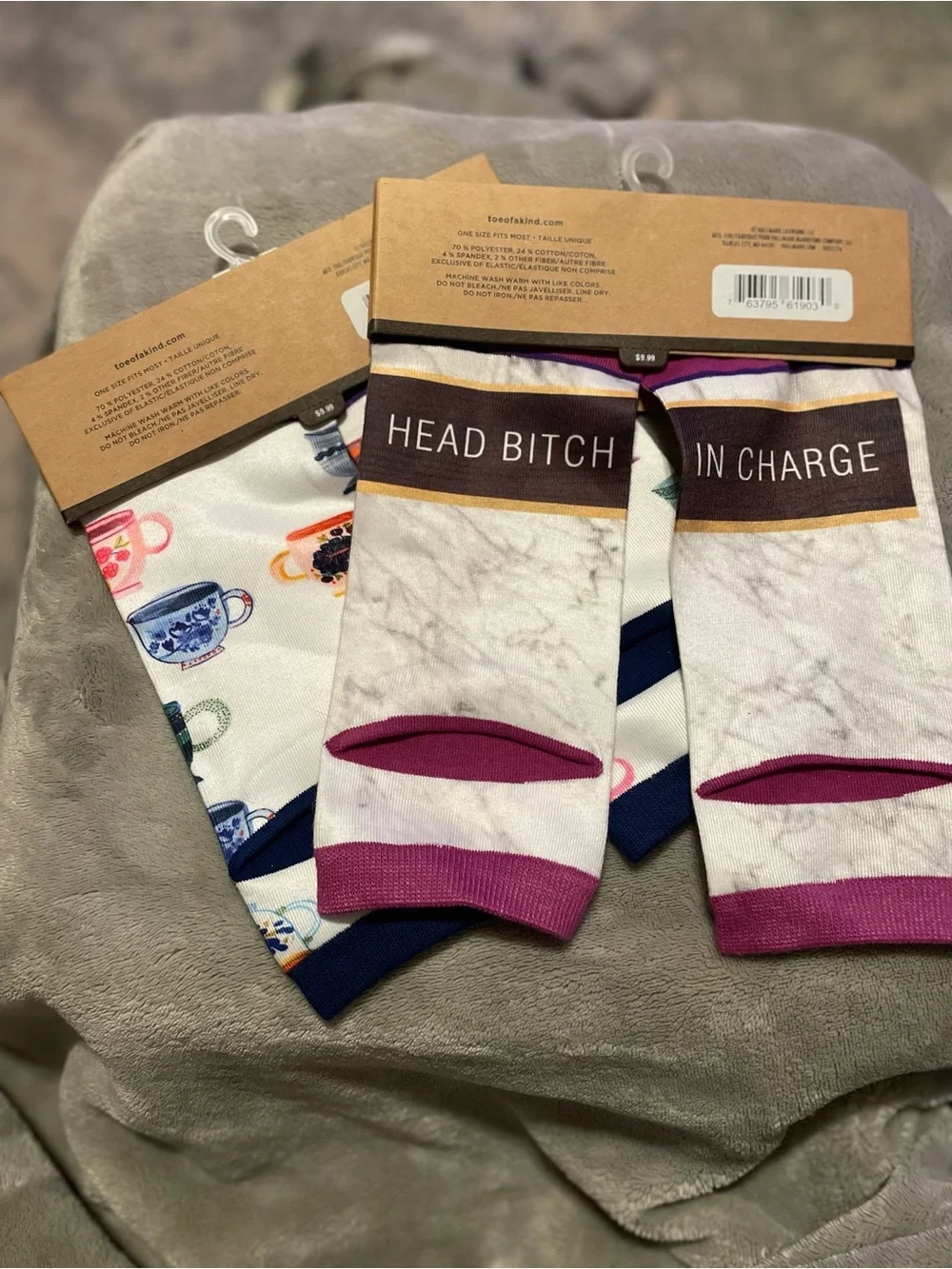 Hallmark B**t*h Socks - White, Pink, Navy, Gold